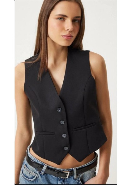 Astarlı V Yaka Kadın Yelek modelleri