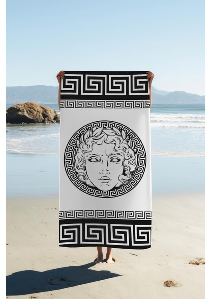 Dijital Baskı Plaj Deniz Havlusu Apollo Modern Desenli Peştamal HVL0231