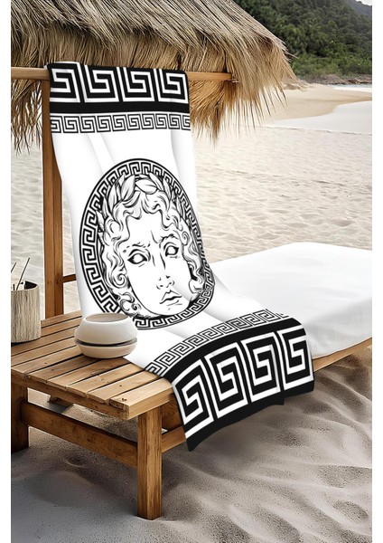 Dijital Baskı Plaj Deniz Havlusu Apollo Modern Desenli Peştamal HVL0231 modelleri