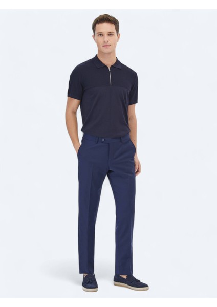 Saks Düz Dokuma Fitted Fit Klasik Yün Karışımlı Pantolon