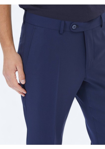 Saks Düz Dokuma Fitted Fit Klasik Yün Karışımlı Pantolon fırsatları