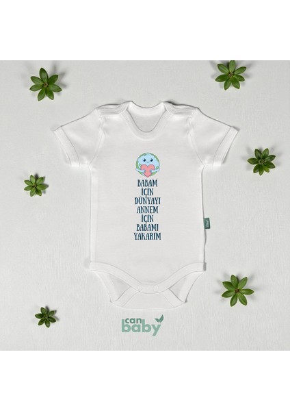Bebek Body & Zıbın Babam Için Dünyayı Annem Için Babamı Yakarım
