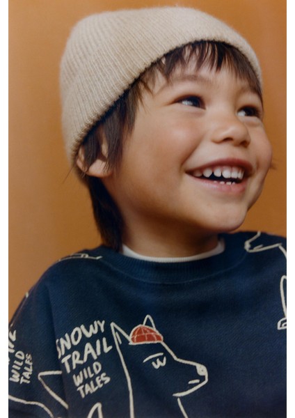 Erkek Çocuk Pamuklu Lacivert Kurt Baskılı Eşofman Takımı – Rahat Kesim fırsatları