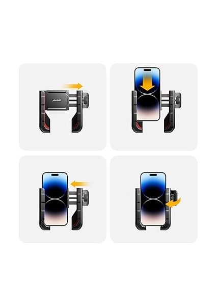 JR-ZS266 Bisiklet-Motosiklet Kıskaçlı Telefon Tutucu 4.7"-7" Gidon Tipi Universal Motor Tutucu Yüksek Kalite modelleri