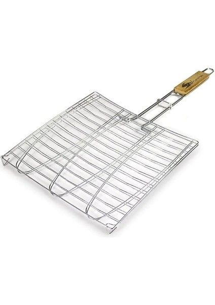 Gurme Balık Izgarası, Barbekü Balık Izgara Sepeti, Bbq Balık Izgara Teli, Paslanmaz Çelik Barbekü Izgara Malzemeleri, Ahşap Saplı