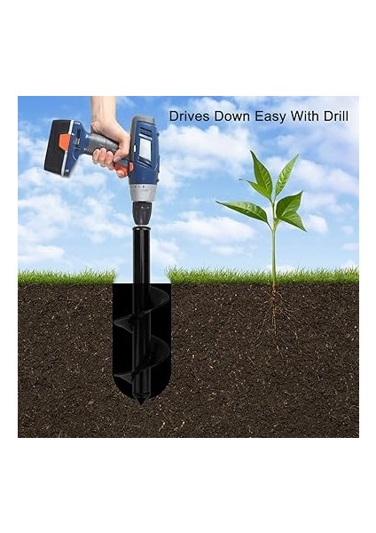 Salyangozları Spiral Matkap Ucu, El Matkabı, Toprak Burgusu, Kazık Deliği, Zaman Kazandıran Delik Açıcı, Bitki Tarhı, Ampul, Fide Dikimi Için Kazma Aleti (8 x 30 Cm) fiyatları