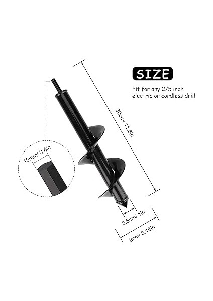 Salyangozları Spiral Matkap Ucu, El Matkabı, Toprak Burgusu, Kazık Deliği, Zaman Kazandıran Delik Açıcı, Bitki Tarhı, Ampul, Fide Dikimi Için Kazma Aleti (8 x 30 Cm) modelleri