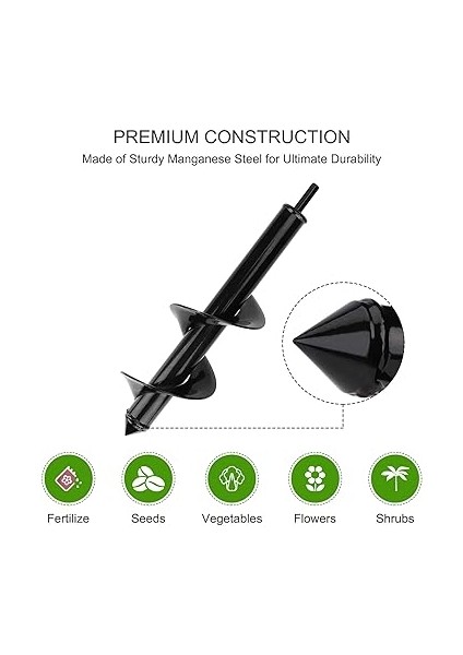 Salyangozları Spiral Matkap Ucu, El Matkabı, Toprak Burgusu, Kazık Deliği, Zaman Kazandıran Delik Açıcı, Bitki Tarhı, Ampul, Fide Dikimi Için Kazma Aleti (8 x 30 Cm) fırsatları