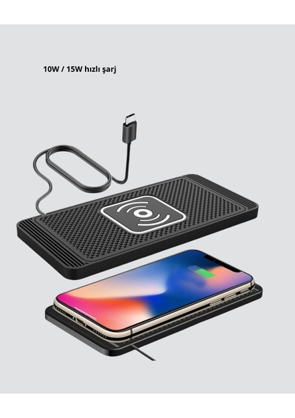 Manyetik Şarj Pedi 7.5W 10W 15W Hızlı Şarj Kaymaz Tabanlı modelleri