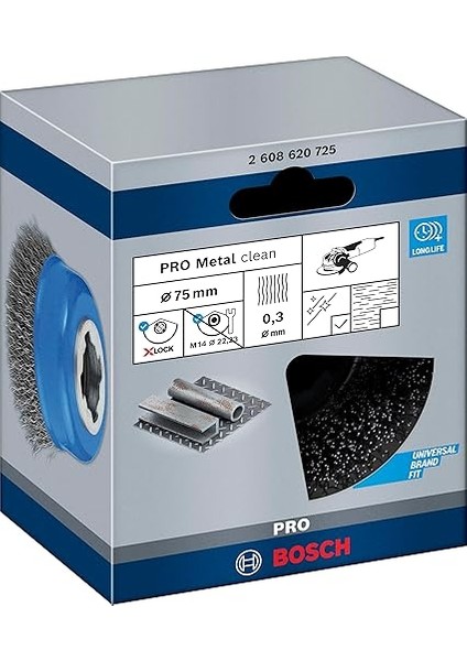 Professional Accessories Clean Dalgalı Tencere Fırçası (Metal Için, X-Lock Için, Ø 75 Mm, Tel Kalınlığı 0,3 Mm, Ø 125 Mm) fiyatları