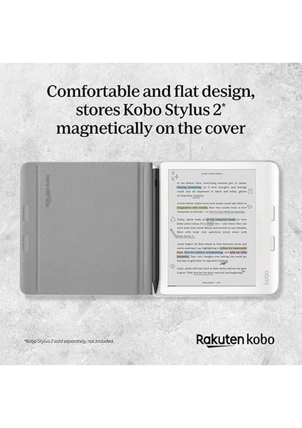 Libra Color Sleepcover Kılıf | Siyah Notebook | Sleep/wake Teknolojisi | Entegre 2 Yönlü Stand | Vegan Deri | 17 cm (7 Inç) Kobo Libra Color Ereader ile Uyumlu fırsatları