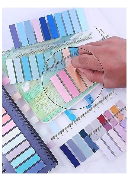 Sticky Notes Şeffaf Renkli Yapışkan Not Kağıtları Defter Yer Imleri Etiket Ayraç 3'lü Set(Gökkuşağı-1) fırsatları