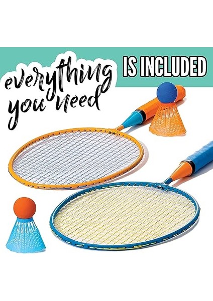 Sports Badminton Raket Seti - Smashminton, Büyük Boy- 2 Oyuncu, Arka Bahçe, Badminton Topu, Gençler ve Çocuklar Için indirimleri