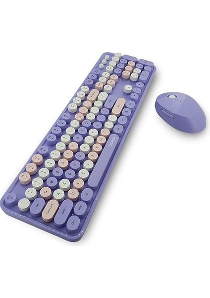 Mofii Kablosuz Klananye ve Mouse Set Bluetooth 104 Tuşlu Pc Notebook Uyumlu Klaynane Nane Fare 136MM x 445MM ZR513 Lila, Coverzone fiyatları