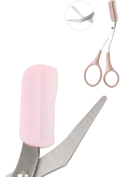 Kavisli Kaş Kirpik Düzeltici Bıyık Alma Taraklı Kaş Makası Yüz Bakım Seti Makas fırsatları