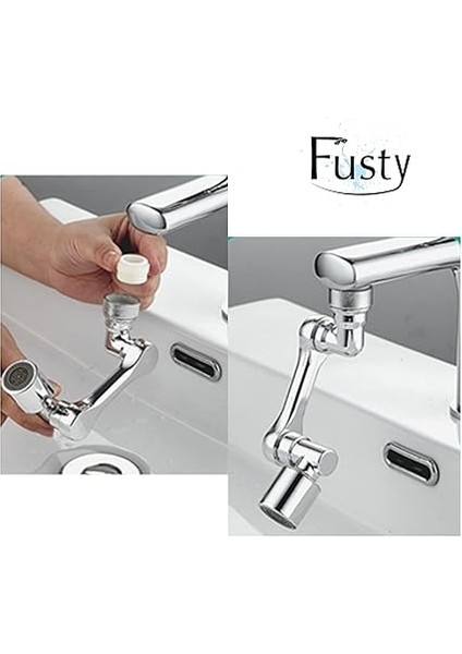 Xlotus L 1080 Derece Hareketli Oynar Musluk Başlığı Krom - Tüm Banyo ve Mutfak Bataryaları ile Uyumlu modelleri