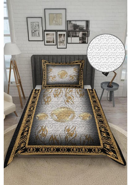 Parlak Kadife Kumaş Kapitoneli Tek Kişilik Yatak Örtüsü Seti (2 Parça) TKY0008 fiyatları