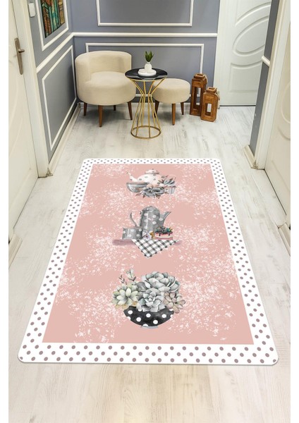 Çaydanlık Desenli Dijital Baskı Kaymaz Taban Mutfak Halısı H0050 fiyatları