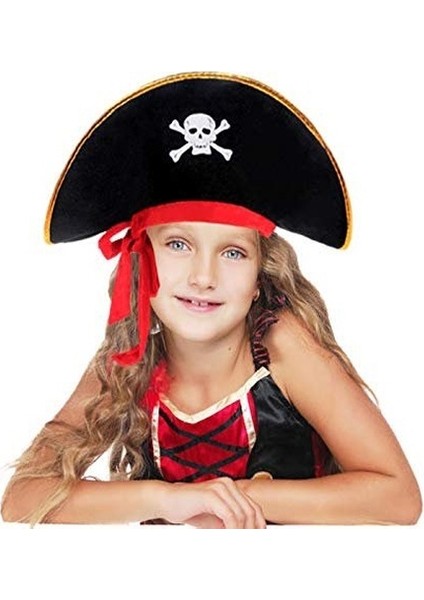 Kaptan Jack Kadife Çocuk Boy Korsan Şapkası
