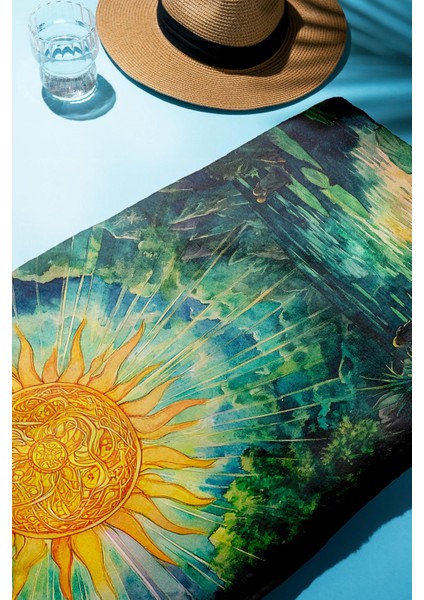 Dijital Baskı Plaj Deniz Havlusu Doğa Desenli Peştamal HVL0085 fiyatları