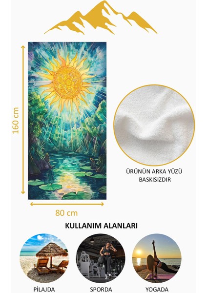 Dijital Baskı Plaj Deniz Havlusu Doğa Desenli Peştamal HVL0085 fırsatları