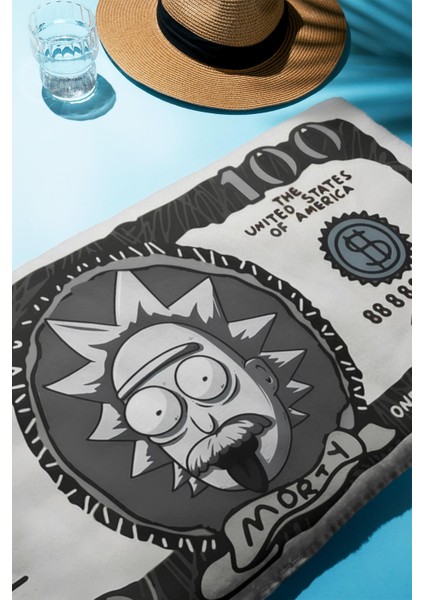 Dijital Baskı Plaj Deniz Havlusu Rick Figürlü Dolar Peştamal HVL0104 fiyatları