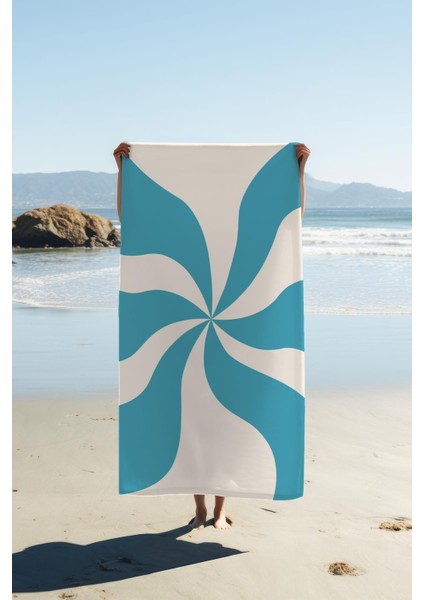 Dijital Baskı Plaj Deniz Havlusu Soyut Desenli Peştamal HVL0225