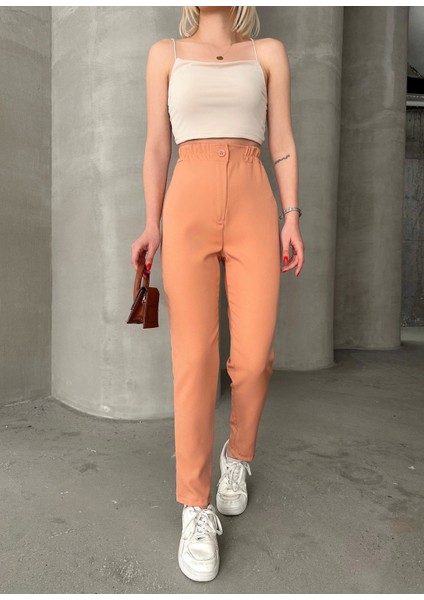 Beli Lastikli Karamel Pantolon
