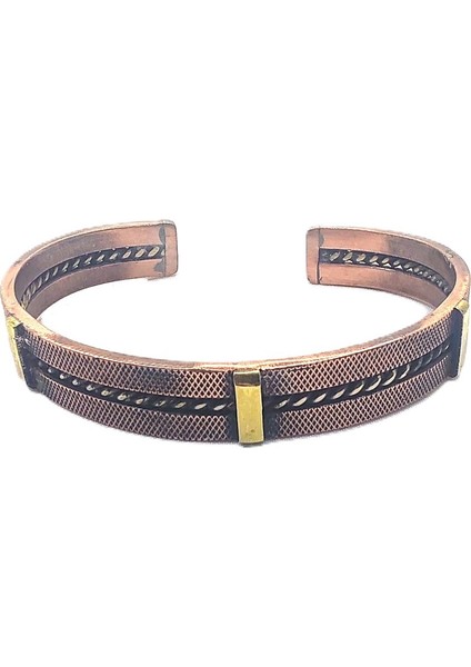 Bakır Bileklik, El Işçiliği ve Ölçüsü Ayarlanabilir Desenli Unisex Saf Bakır Bileklik modelleri