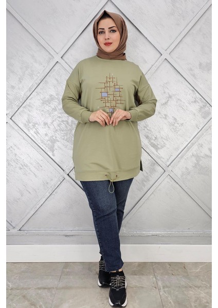 Kadın Baskı Detaylı Tesettür Tunik modelleri