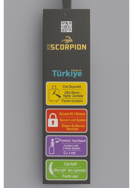 Scorpion Abs Valiz Seti 3’lü – Kabin Boy, Orta Boy, Büyük Boy – 360° Çift Tekerlek – Darbeye Dayanıklı Sert Bavul – Hafif & Güvenli Kilit Sistemi
