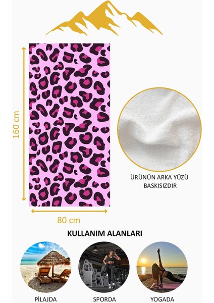 Dijital Baskı Plaj Deniz Havlusu Leoparlı Desen Peştamal HVL0014 fırsatları