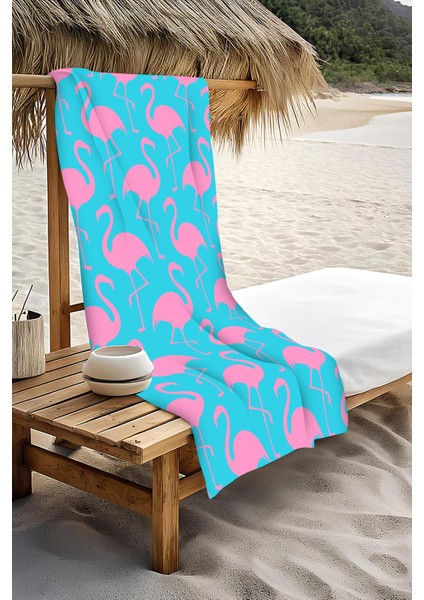 Dijital Baskı Plaj Deniz Havlusu Flamingo Desenli Peştamal HVL0206 modelleri