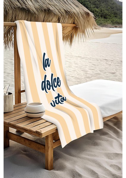 Dijital Baskı Plaj Deniz Havlusu Dolce Vita Desenli Peştamal HVL0219 modelleri