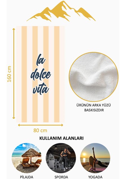 Dijital Baskı Plaj Deniz Havlusu Dolce Vita Desenli Peştamal HVL0219 fırsatları