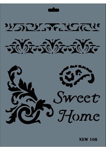 Rich New Seri N-108 Stencil 35X25 cm
