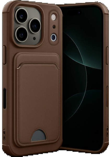 Apple iPhone 17 Pro Kelvin Kartvizitli Silikon - KAHVERENGI-(5796) - TG0012-2RL6L5