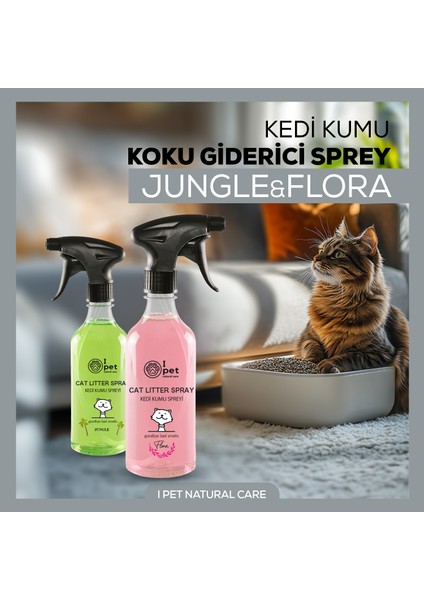 Kedi Kumu Koku Giderici, Flora-Jungle 500 ml | Koku Hapseden Doğal Ferahlık Spreyi