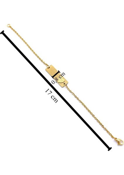 Altın Kaplama Kalp Model Unisex Bileklik BLK-1015 fırsatları