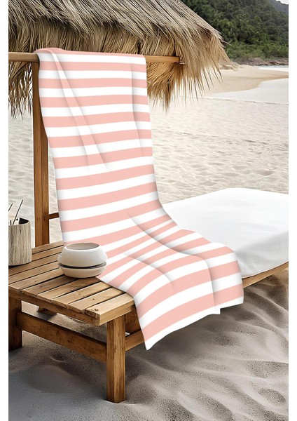 Dijital Baskı Plaj Deniz Havlusu Renkli Çizgi Desenli Peştamal HVL0071 modelleri