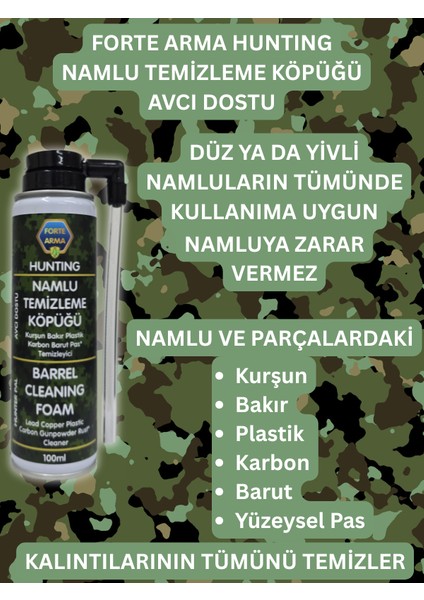 Fortearma Hunting Namlu Temizleme Köpüğü, Avcı Dostu, 100ML modelleri