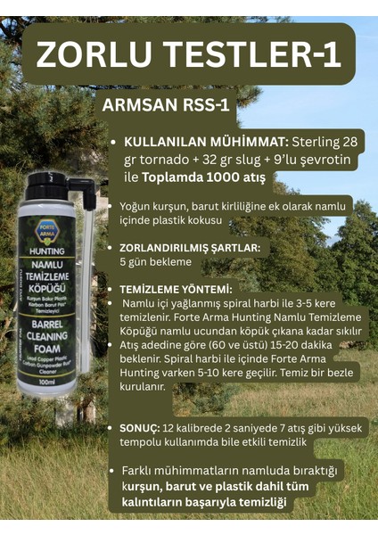 Fortearma Hunting Namlu Temizleme Köpüğü, Avcı Dostu, 100ML indirimleri