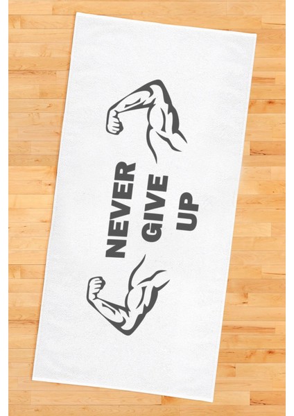 Dijital Baskı Never Give Up Desenli Spor Havlusu HVL0238 fiyatları