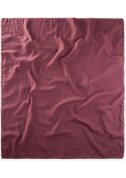Müslin Çift Taraflı El Işili Bebek Battaniye (Yıkanmıştır) 100X100 cm Mürdüm Çizgili fiyatları
