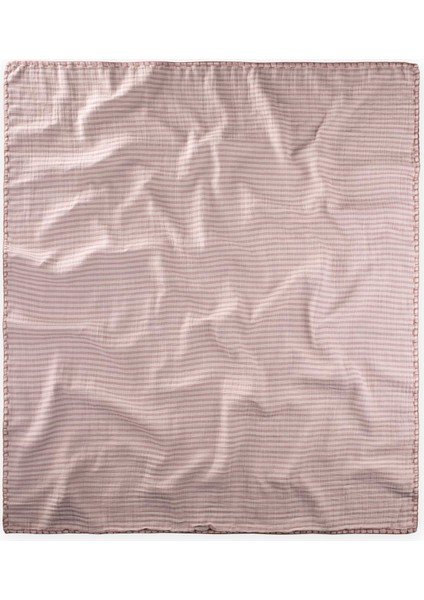 Müslin Çift Taraflı El Işili Bebek Battaniye (Yıkanmıştır) 100X100 cm Mürdüm Çizgili modelleri