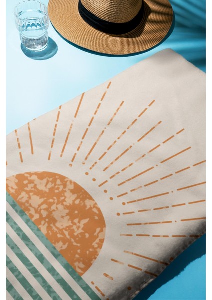 Dijital Baskı Plaj Deniz Havlusu Soyut Güneş Desenli Peştamal HVL0153 fiyatları