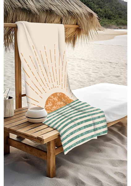 Dijital Baskı Plaj Deniz Havlusu Soyut Güneş Desenli Peştamal HVL0153 modelleri