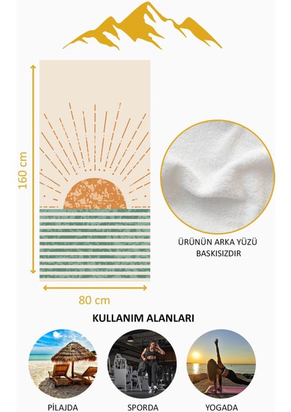 Dijital Baskı Plaj Deniz Havlusu Soyut Güneş Desenli Peştamal HVL0153 fırsatları