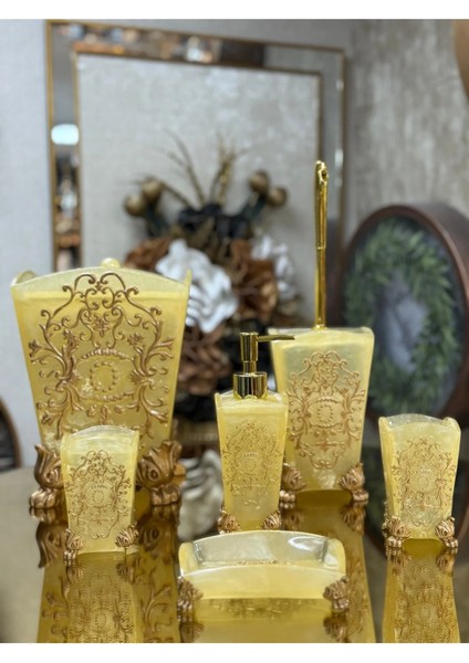 6 Parça Polyester Banyo Seti