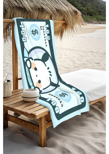 Dijital Baskı Plaj Deniz Havlusu Tavşan Figürlü Dolar Peştamal HVL0109 modelleri